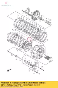 suzuki 2141131J00 parafuso, mola de embreagem - Lado inferior