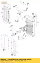 radiator r / s 45. 408 03 van KTM, met onderdeel nummer 59035008300, bestel je hier online: