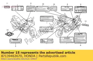 honda 87139463670 label, grote hoogte - Onderkant