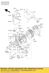klep, luchtschakelaar van Kawasaki, met onderdeel nummer 161261375, bestel je hier online: