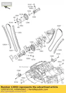 Kawasaki 120530120 corrente-guia, lado fixo - Lado inferior