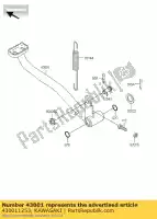 430011253, Kawasaki, freno de palanca, pedal klf300-c1 kawasaki klf 300 2000 2001 2002 2003 2004 2005 2006, Nuevo