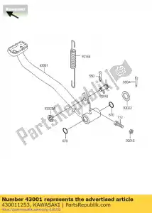 kawasaki 430011253 d?wignia hamulca, peda? klf300-c1 - Dół