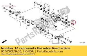 Honda 90305KRNA30 tuerca, 12mm - Lado inferior