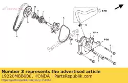 Aquí puede pedir cubierta comp., bomba de agua de Honda , con el número de pieza 19220MBB000: