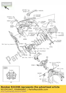 Kawasaki 921541647 bullone, presa, 4x15 - Il fondo