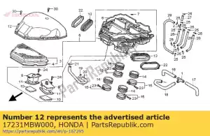 Honda 17231MBW000 couvercle, air / c - La partie au fond