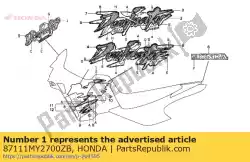 Tutaj możesz zamówić pasek a, r * typ5 * od Honda , z numerem części 87111MY2700ZB: