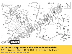 aprilia AP8106747 schalthebel - Unterseite