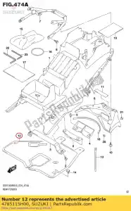 suzuki 4785115H00 shield,inner - Bottom side