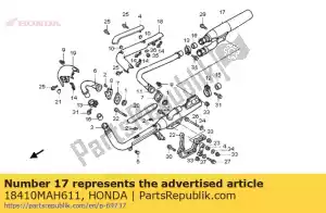 honda 18410MAH611 comp. silencioso, superior - Lado inferior