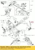 260110154, Kawasaki, fio-chumbo, bateria (-) klx140a8f kawasaki  d tracker 140 150 2016 2017 2018 2019 2020 2021, Novo