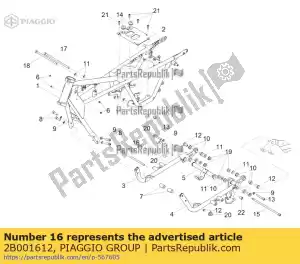 Piaggio Group 2B001612 pino m10x253 - Lado inferior