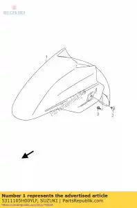 suzuki 5311105H00YLF guardabarros delantero - Lado inferior