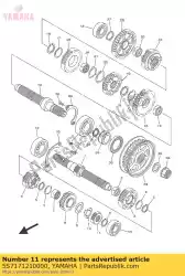 versnelling, 2e rondsel van Yamaha, met onderdeel nummer 5S7171210000, bestel je hier online: