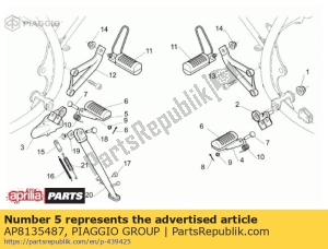 aprilia AP8135487 lh apoio para os pés - Lado inferior