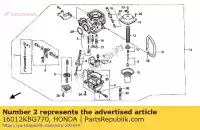 16012KBG770, Honda, conjunto de agulha, jato honda cb twofifty  f cbx cb250 250 , Novo