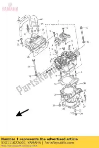 Yamaha 5JG111022000 cilinderkop - Onderkant