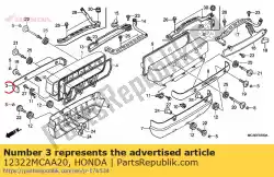 Qui puoi ordinare emblema, r. Coperchio della testata da Honda , con numero parte 12322MCAA20: