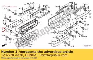 honda 12322MCAA20 emblema, r. cubierta de tapa de cilindro - Lado inferior