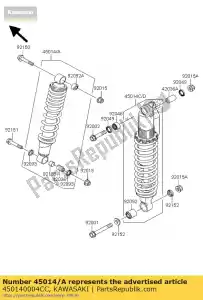 Kawasaki 450140004CC amortisseur, fr, l.gr - La partie au fond