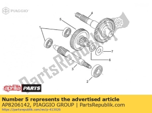 aprilia AP8206142 idle gear assy z=14/52 - Bottom side