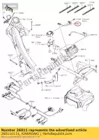 260110131, Kawasaki, cable conductor, batería (+) kawasaki klx  r klx450r klx450 450 , Nuevo