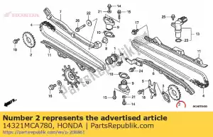 honda 14321MCA780 piñón, leva (34t) - Lado inferior