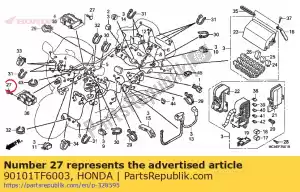 Honda 90101TF6003 parafuso, soldagem (5x16) - Lado inferior