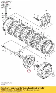 suzuki 2141135G11 naaf, koppelingshuls - Onderkant