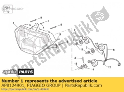 Aprilia AP8124901, Headlight, OEM: Aprilia AP8124901