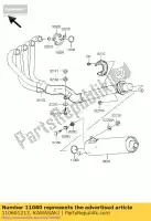 110601213, Kawasaki, guarnizione, silenziatore con. zx750-j1 kawasaki zr zrx zx zxr 600 750 900 1200 1991 1992 1993 1994 1995 1996 1997 1998 1999 2000 2001 2002 2003 2004 2005 2006, Nuovo