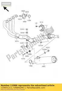 kawasaki 110601213 uszczelka, t?umik con. zx750-j1 - Dół