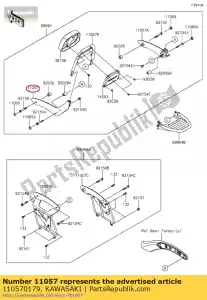 kawasaki 110570179 01 suporte, placa lateral, lh - Lado inferior