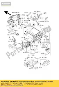 kawasaki 260301933 arnês, zx900-f2p principal - Lado inferior