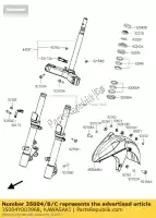 35004Y003968, Kawasaki, parafango anteriore, nero sc300agfa kawasaki j 125 300 2015 2016, Nuovo