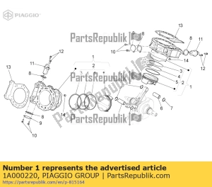 aprilia 1A000220 cylinder, komplet. - Dół