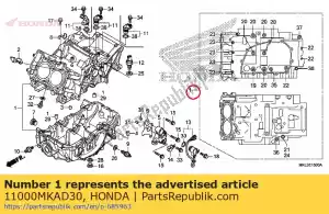 honda 11000MKAD30 conjunto de caixa de manivela - Lado inferior