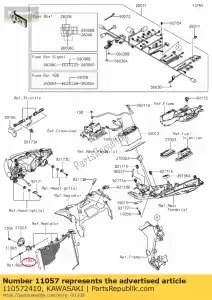 kawasaki 110572410 01 suporte, buzina - Lado inferior