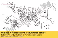 Here you can order the no description available at the moment from Honda, with part number 45110HN5671: