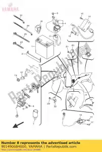 yamaha 901490684000 screw - Bottom side