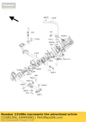 Here you can order the lever,rear brake from Kawasaki, with part number 131681366: