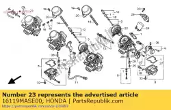 Qui puoi ordinare nessuna descrizione disponibile al momento da Honda , con numero parte 16119MASE00: