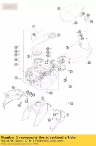 ktm 90107013044 fueltank cpl. - Bottom side