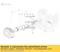 Aquí puede pedir b gato. Pistón completo de Piaggio Group , con el número de pieza B0180110002: