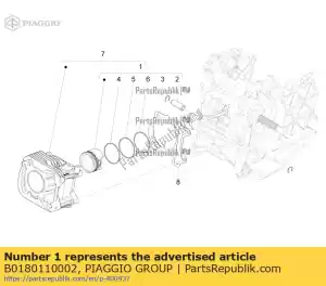 Piaggio Group B0180110002 b gato. pistón completo - Lado inferior