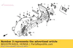 Ici, vous pouvez commander le garde-boue b, rr. Auprès de Honda , avec le numéro de pièce 80101MCA010: