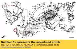 Here you can order the mudguard, l. Center *nh1* black from Honda, with part number 80122HR6A60ZA: