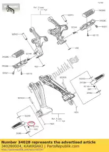 Kawasaki 340280004 poggiapiedi lasciato posteriore - Lato destro