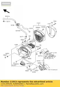 Kawasaki 110130028 filtro de aire del elemento - Lado inferior